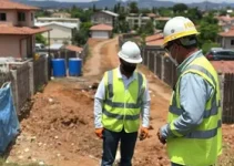 obra de contenção no Vale do Reginaldo