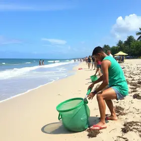 mutirão de limpeza de praias